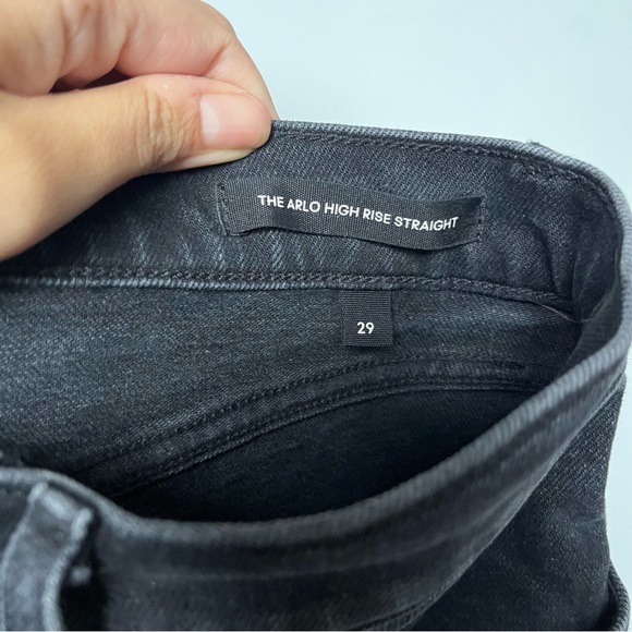 Denim Forum Arlo High Rise Straight Faded Black Denim Size 29 - Picture 8 of 12